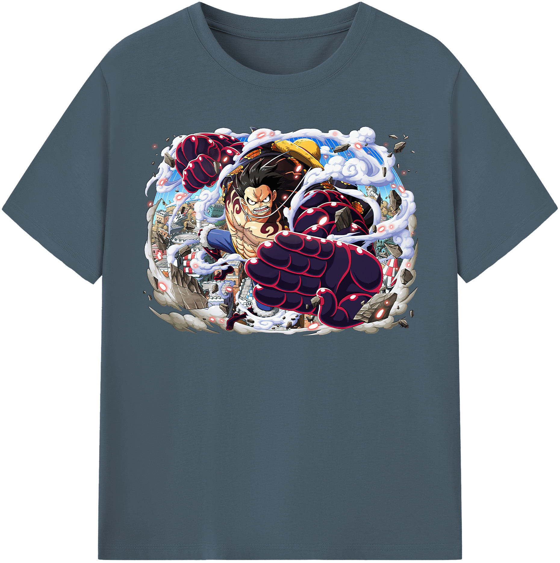 ワンピース モンキー・D・ルフィ ONE PIECE Monkey D. Luffy 綿100％半袖Tシャツ（フロントプリント）